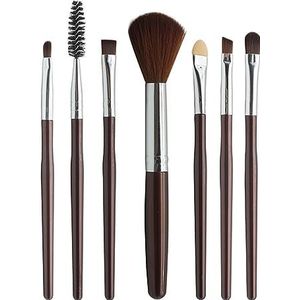 Make-up Borstels Set Zijdeachtige Haren 7 stks Professionele Voor Gladde Gelijkmatige Toepassing Zachte Haren Ideaal Delicate Huid Gezicht Oogschaduw Poeder Mengen Lip Koffie