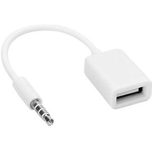 USB naar AUX Adapter, USB Female naar AUX Male 3,5 mm Stereo Audio Jack Converter Zuurstofvrije koperen kabel voor auto MP3, CD-speler