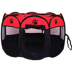 Pet Box Dog Fences vouwkrat Oxford Doek Hek Hond Kat Kennel Box Puppy Exercise Cage (L,red)