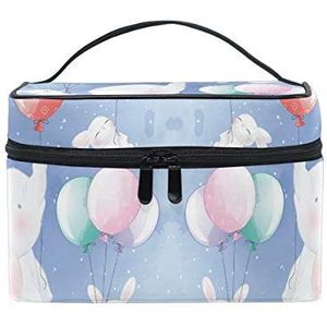 Olifant haas vliegenballon make-up tas organizer cosmeticakoffer cosmeticakas toilettas grote tas voor meisjes vrouwen