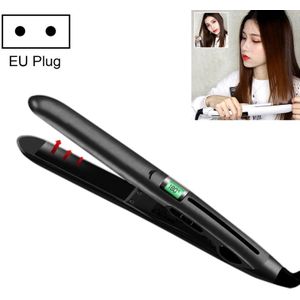 Mini keramische vloeibare kristallen Hair Straightener haar krultang  Dual Purpose elektrische Splint  EU Plug (zwart)