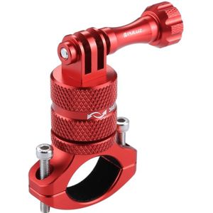 PULUZ 360 graden draaiend aluminium stuur Adapter stuurhouder met schroeven voor  GoPro HERO 7 / 6 / 5 / 5 session / 4 session / 4 / 3+/ 3 / 2 / 1  Xiaoyi Sport Camera(rood)