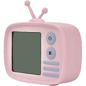 Creatieve Wekker Retro Tv-vormige Wekker Multifunctionele USB Opladen Voice Herinneringen Wekker Nachtkastje Wekker Voor Kinderen Volwassenen Roze Mode Geschenken