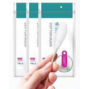 Bolesen Steriele wattenstaafjes voor eenmalig gebruik, 100% ontvet katoen, 15,2 cm, met schacht van bamboe en zeer absorberend katoen