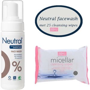 Neutral face Wash 150ml met een pakje XBC cleansing wipes (25st)