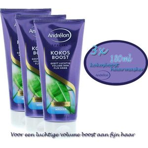 Andrélon haarmasker kokos boost 180 ml -  3 stuks