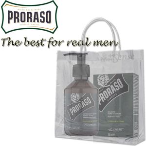 Baardverzorging: Proraso Cypress & Vetyver - shampoo 200ml en Aftershave Balm 100ml in een tasje
