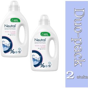 Duo pack-2x Neutral Vloeibaar Fijnwasmiddel - Wasmiddel - 1000 ml-8710447488003