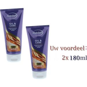 Duo-pack: 2x  Andrelon Haarmasker Oil & Care - 180 ml