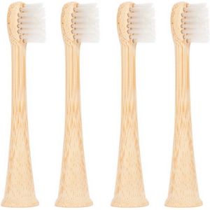 Sonicare Bamboe Opzetborstels voor Kinderen | 8 Stuks | Wit | Gepatenteerde Bio-based binnenkant, Bamboe buitenkant