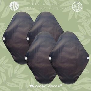 green-goose® Herbruikbaar Maandverband Bamboe - 4 Stuks - Maat L - Wasbaar Maandverband - Duurzaam - Zacht