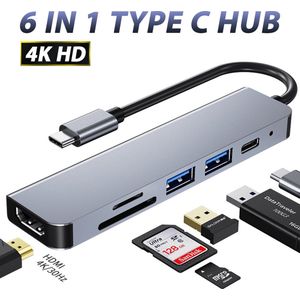 Originele Eisen USB C HUB 6 in 1 - met/naar HDMI 4K, 2x USB 3.0 (Thunderbolt), USB C opladen,  Micro/SD card reader Hub | Geschikt voor Apple Macbook Pro, Air, Lenovo, Samsung, Asus, Acer, HP en Dell.