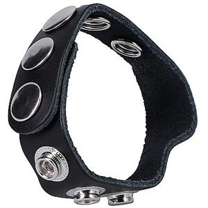 Doc Johnson The Leather 5 Snap - Leather Cockring black