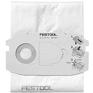 vhbw 5 x stofzuigerzakken compatibel met Festo/Festool CTM 22, CTM 22 E, CTM 33 LE stofzuiger, microvlies, wit