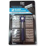 Cien - Mannen Twin Blade Scheersysteem - Pack van 20 Navulpatronen met Smeerstrips - Multicolor