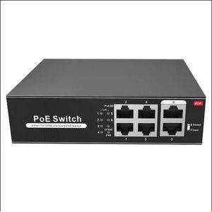 Safire SW0604POE-65-E POE Switch 100mbit voor IP camera's 48volt 4 PoE port(s) + 2 Up-link port(s) Switch
