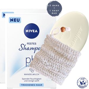 Nivea Shampoo Bar voor Droog Haar | 2 Stuks | Met Zeepzakje