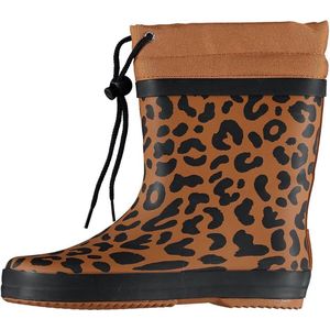 XQ Footwear - Regenlaarzen - Met Voering - Panterprint - Bruin - Zwart - Maat 27/28