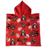 Bad cape/poncho voor kinderen 60 x 120 cm microvezel - Bad poncho's met dieren