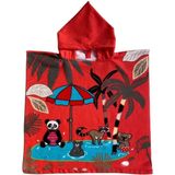 Bad cape/poncho voor kinderen dierenprint 60 x 120 cm microvezel - Badcapes