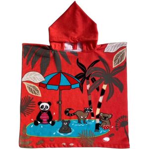 Le Comptoir - Bad Cape - Rood - Microvezel - Dierenprint