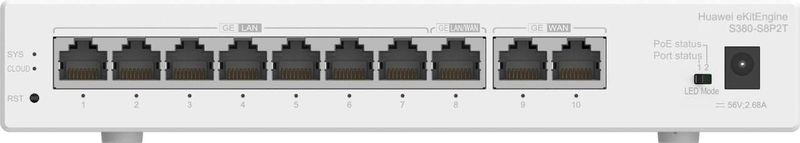 HUAWEI eKit S380-S8P2T - Gigabit Ethernet - Grijs - Power over Ethernet
