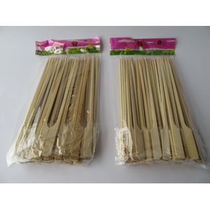 2 Sets X 50 stuks - Sate stokjes - Sate prikkers - Bamboe stokjes - Sushi stokjes - 18cm