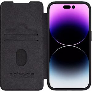 Nillkin Qin Pro iPhone 15 Pro Max Hoesje Book Case Camera Slider Zwart