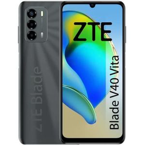 ZTE Blade V40 Vita Smartphone, 16,74 cm (6,74 inch), HD+ 90 Hz, 4 GB RAM, 128 GB geheugen, accu met 5130 mAh, snel opladen 22,5 W, drievoudige camera 48 MP, NFC, zwart