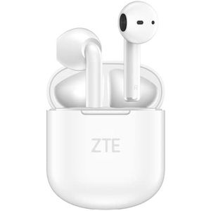 ZTE Draadloze hoofdtelefoon, TWS, Bluetooth 5.0, 23 uur batterijduur, HD-microfoon, touch-bediening, ENC-ruisonderdrukking, waterdicht IPX4, USB-C-opladen, wit