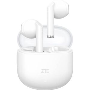 ZTE Buds 2 draadloze hoofdtelefoon, TWS, Bluetooth 5.3, 25 uur batterij, HD-microfoon, touch-bediening, spraakassistent, IPX4 waterdicht, USB-C-opladen, wit