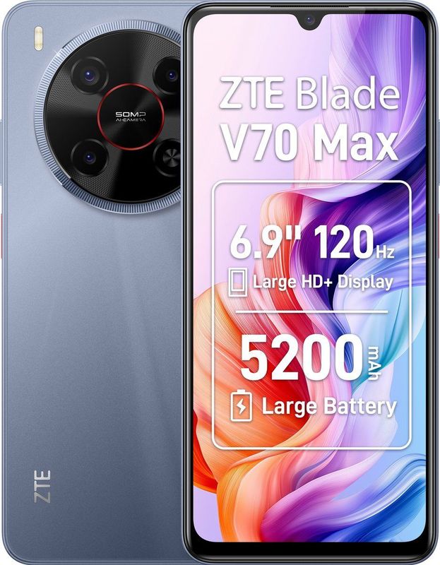ZTE - Blade V70 Max - Smartphone - Grijs - 256 GB - 4G