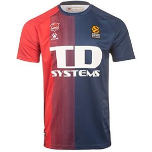 Baskonia Equipación Prepartido 20/21 1. T-shirt voor volwassenen, Blauw/Rood