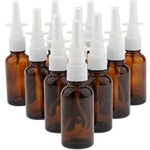 LOVIVER 10 Stks Lege Neusspray Hervulbare Verstuivers voor Make-Up Water Parfum Essentiële Oliën, Bruin