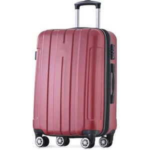 Rode handbagage met harde schaal ABS-materiaal, universeel wiel dubbel wiel, met TSA-slot voor meer veiligheid, XL