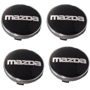 4 Stuks Auto Naafdoppen Stickers Voor Citroen C4 Grand Picasso Sedan C3 C5 Berlingo Jumper 56MM,gepersonaliseerde Sticker Decoratie Aluminium Band Hub Center Caps Sticker,Black