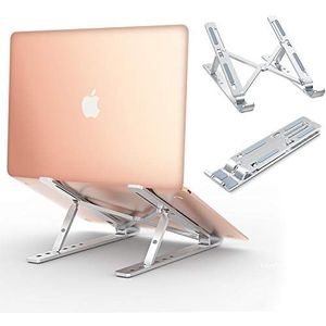 Babacom Laptopstandaard, laptopstandaard, geventileerd, van aluminium, verstelbaar, ergonomisch, licht, compatibel met MacBook, Dell, Lenovo, tablets tot 15,6 inch