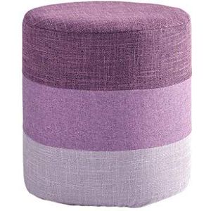 Voetsteun, Sterk Draagvermogen Houten Voetenbank Huiskamer Ronde Bank Scandinavische Stijl Ergonomie Verander Schoenen Ruststoel (Color : Purper, Size : Round shape)