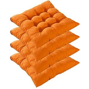 oranje stoelen kussens Tie-On Seat Pad voor tuin Patio Keuken Dining, 40x40 cm, Set van 4