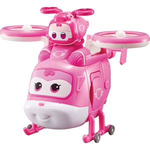 Super Wings Transformer Toys for 3 4 5 6 7 Year Old Boys Girls, Transforming Supercharged Dizzy & Mini Magnetic Transforming Super Pet Dizzy, Pink