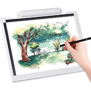 AGM Led-lichtbak, schilderen, A4, lichttafel, grafisch tablet, lichtpad, digitaal tablet, copyboard, dimbare helderheid voor het tekenen van tekeningen met afneembare standaard