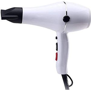 Professionele haardroger met diffuser voor krullend haar, powerdry, lichte DC-motor, haardroger, negatieve ionen, sneldrogend en geluidsarm, voor huishouden, reizen, kantoor (wit)