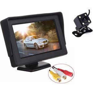 Achteruitrijcamera infrarood nachtzicht inclusief 4,3 inch Beeldscherm voor Auto / Camper