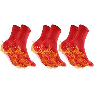 Toermalijn Acupressuur Zelfverwarmende Vormende Sokken, 3/6/ Paar Afiz Toermalijn Afslankende Gezondheid Sok,Voetmassage Thermotherapeutische Sok,Mannen en Vrouwen Gezond Gewichtsverlies (3 rood)