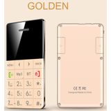 AEKU Qmart Q5 kaart mobiele telefoon  netwerk: 2G  5.5 mm Ultra Thin Pocket Mini Slim Card Phone  0.96 inch  QWERTY-toetsenbord  BT  stappenteller  externe Notifier  MP3-muziek  externe Capture(Gold)