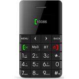 AEKU Qmart Q5 kaart mobiele telefoon  netwerk: 2G  5.5 mm Ultra Thin Pocket Mini Slim Card Phone  0.96 inch  QWERTY-toetsenbord  BT  stappenteller  externe Notifier  MP3-muziek  externe Capture(Black)