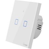 Sonoff - Smart Switch WiFi + RF 433 T1 EU TX - 2-kanaals - Hittebestendig ABS - Gehard Glas