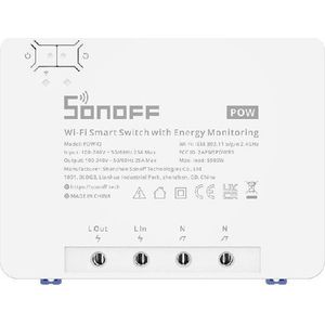 SONOFF POWR3 WiFi Connection Switch, With Energy Monitoring, Overload Protection, 25A / 5500W High Power WiFi Smart Switch, Compatible With Amazon Alexa and Google Home Assistant