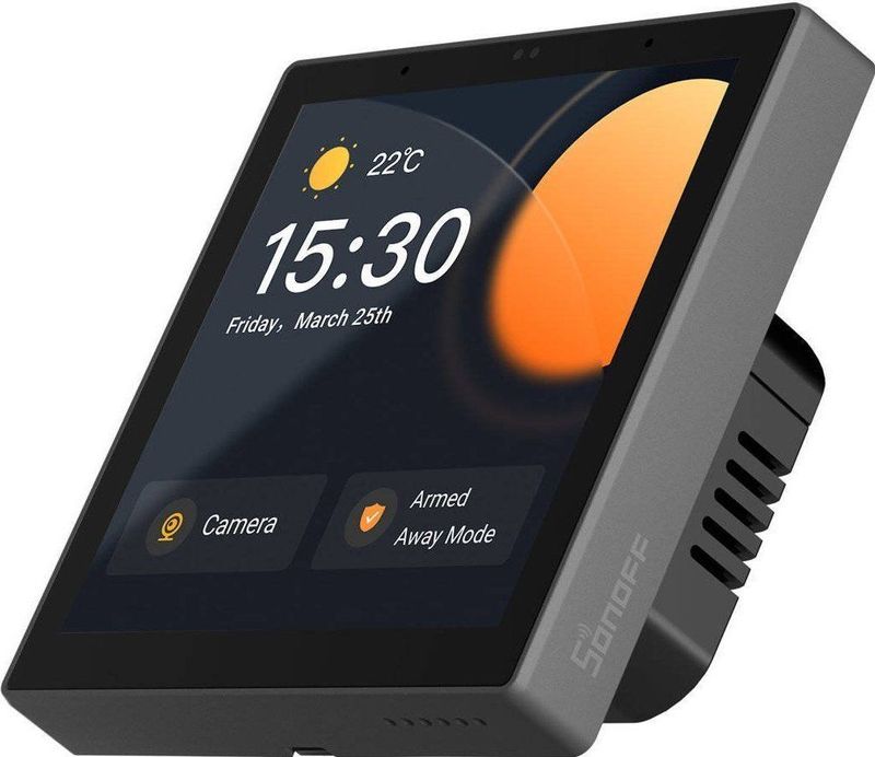 SONOFF NSPanel Pro Smart Home-bedieningspaneel, ingebouwde Zigbee 3.0 hub, draadloze thermostaat, app-bediening, slimme scène, oproepintercom (donkergrijs)