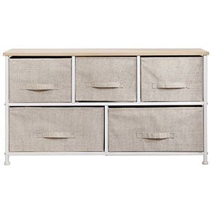 Sogesfurniture BH-103-107 Commode, kledingkast, ladekast met stoffen schuifladen